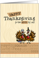 Happy Thanksgiving - from borth of us card