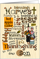 Step Son - Thanksgiving - Word Cloud card