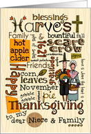 Niece & Family - Thanksgiving - Word Cloud card