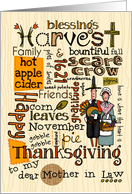 Mother in Law - Thanksgiving - Word Cloud card
