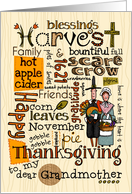 Grandmother - Thanksgiving - Word Cloud card