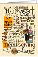 Grandfather - Thanksgiving - Word Cloud card