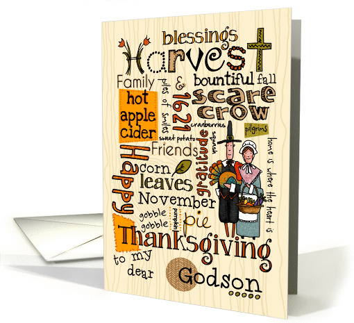 Godson - Thanksgiving - Word Cloud card (855192)