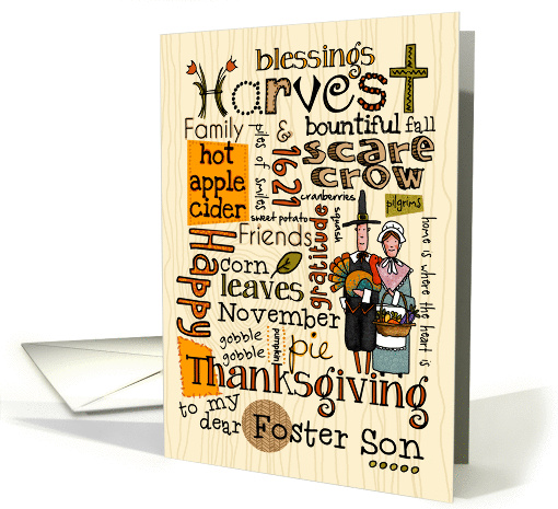 Foster Son - Thanksgiving - Word Cloud card (855229)