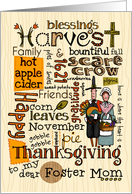 Foster Mom - Thanksgiving - Word Cloud card
