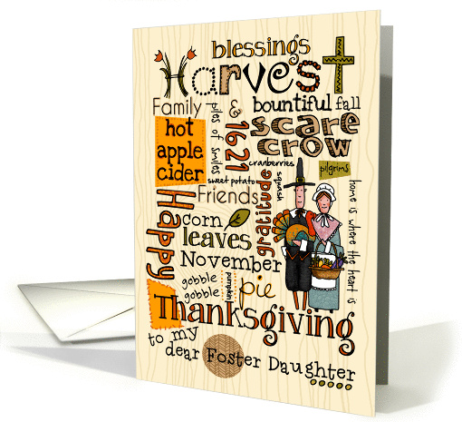 Foster Daughter - Thanksgiving - Word Cloud card (855232)