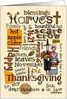 Daughter & Son in Law - Thanksgiving - Word Cloud card