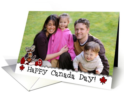 Canoe Moose - Happy Canada Day Customized Photo card (855933)