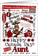Aunt - Happy Canada Day - Canoe moose card