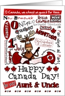 Aunt & Uncle - Happy Canada Day - Canoe moose card