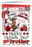 Brother - Happy Canada Day - Canoe moose card