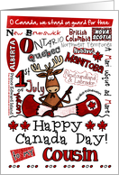 Cousin - Happy Canada Day - Canoe moose card