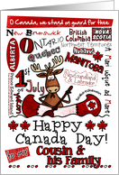 Cousin & his family - Happy Canada Day - Canoe moose card
