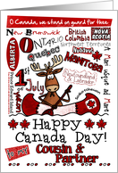 Cousin & Partner - Happy Canada Day - Canoe moose card