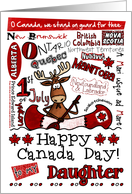 Daughter - Happy Canada Day - Canoe moose card
