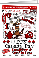 Daughter & Son in Law - Happy Canada Day - Canoe moose card