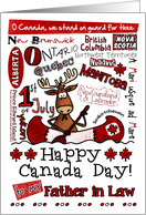 Father in Law - Happy Canada Day - Canoe moose card