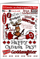 Goddaughter - Happy Canada Day - Canoe moose card