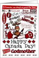 Godmother - Happy Canada Day - Canoe moose card