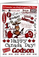 Godson - Happy Canada Day - Canoe moose card