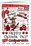 Godparents - Happy Canada Day - Canoe moose card