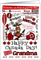 Grandma - Happy Canada Day - Canoe moose card