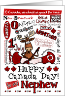 Nephew - Happy Canada Day - Canoe moose card