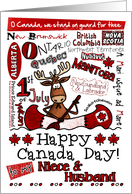 Niece & her Husband - Happy Canada Day - Canoe moose card