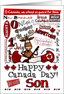 Son - Happy Canada Day - Canoe moose card