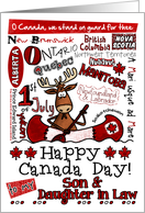 Son & Daughter in Law - Happy Canada Day - Canoe moose card