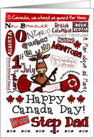 Step Dad - Happy Canada Day - Canoe moose card