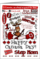 Step Mom - Happy Canada Day - Canoe moose card