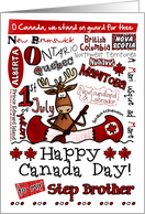 Step Brother - Happy Canada Day - Canoe moose card