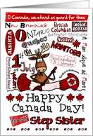 Step Sister - Happy Canada Day - Canoe moose card
