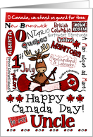 Uncle - Happy Canada Day - Canoe moose card