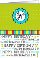 Birthday Monogram - Letter W card