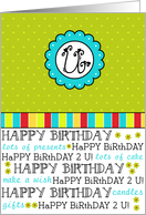 Birthday Monogram - Letter U card