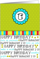 Birthday Monogram - Letter C card