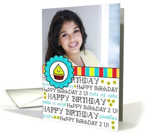 Sweet Cupcake - Birthday Customized Photo card (858750)