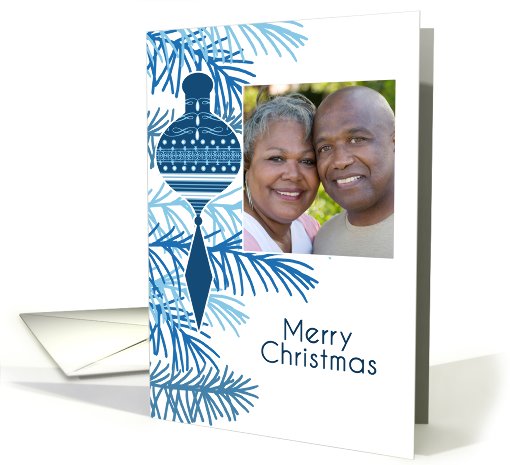 Christmas Blue Ornament - Customized Photo card (859000)