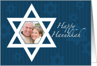 Hanukkah Star of David - Customized Photo card