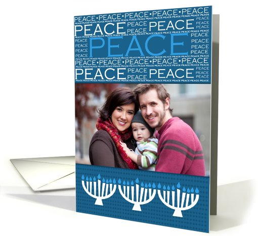 Hanukkah Peace with Menorah - Customized Photo card (859411)
