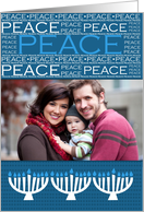 Hanukkah Peace with Menorah - Customized Photo card