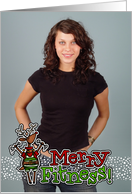 Christmas - Merry Fitness reindeer Customized Photo card