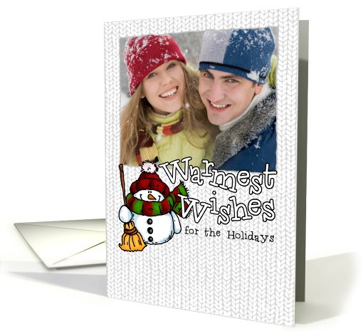 Warmest Wishes Snowman Customized Photo card (863795)