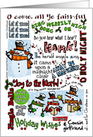 Holiday Wishes for Cousin & Girlfriend - Caroling Snowmen card