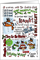 Holiday Wishes for Cousin & Wife - Caroling Snowmen card