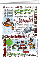 Holiday Wishes for Godfather - Caroling Snowmen card