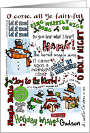 Holiday Wishes for Godson - Caroling Snowmen card