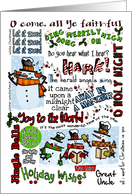 Holiday Wishes for Great Uncle - Caroling Snowmen card